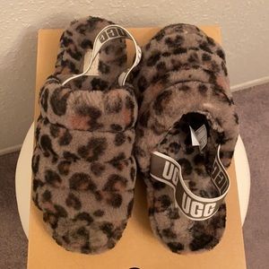 Ugg sandals, pink leopard, size 10